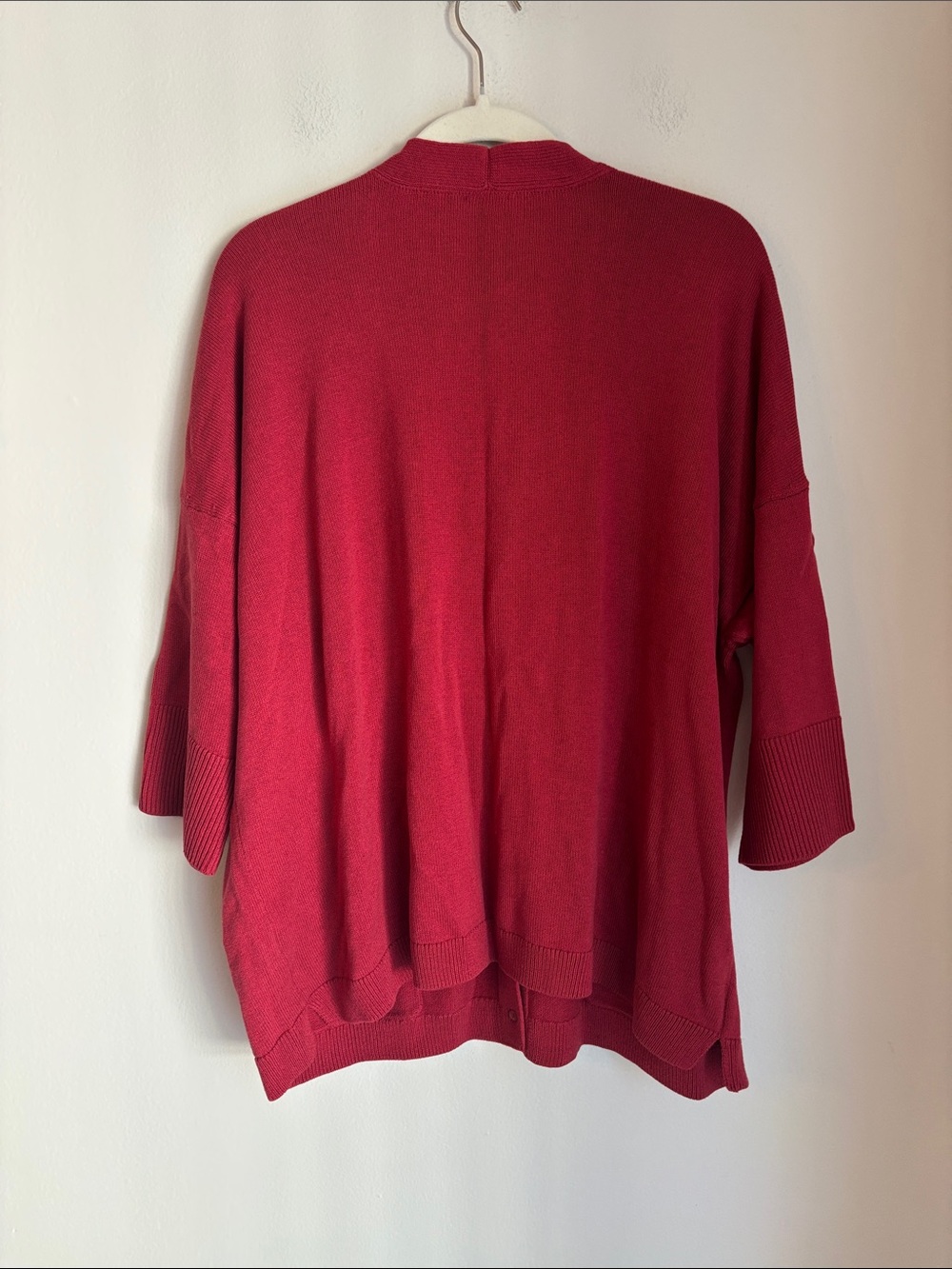 J. Jill women Crimson-Red Button front Cardigan short sleeve sweater Pockets 2XL - Picture 9 of 10
